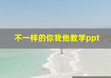 不一样的你我他教学ppt