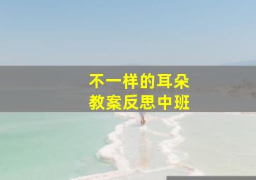 不一样的耳朵教案反思中班