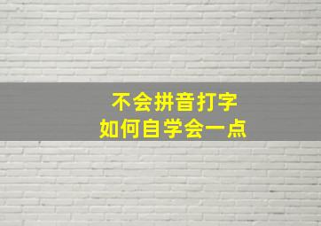 不会拼音打字如何自学会一点