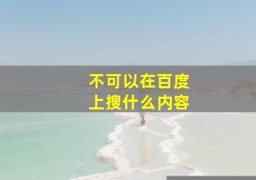 不可以在百度上搜什么内容