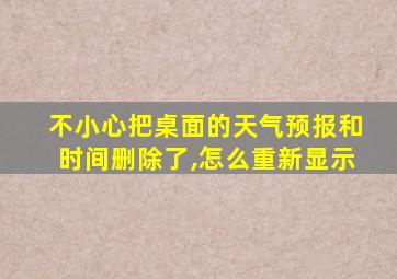 不小心把桌面的天气预报和时间删除了,怎么重新显示