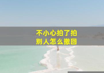 不小心拍了拍别人怎么撤回