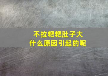 不拉粑粑肚子大什么原因引起的呢