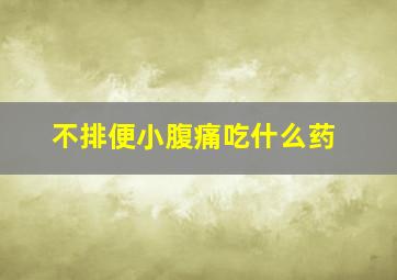 不排便小腹痛吃什么药