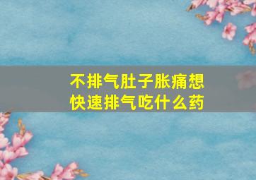 不排气肚子胀痛想快速排气吃什么药