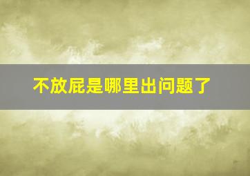 不放屁是哪里出问题了