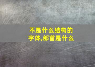 不是什么结构的字体,部首是什么