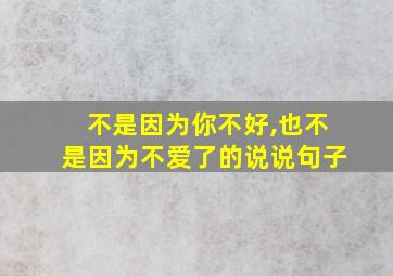 不是因为你不好,也不是因为不爱了的说说句子