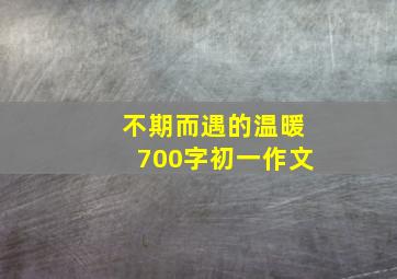 不期而遇的温暖700字初一作文