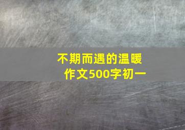 不期而遇的温暖作文500字初一