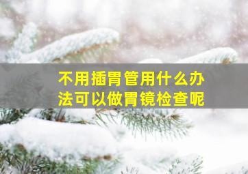 不用插胃管用什么办法可以做胃镜检查呢