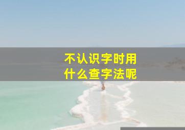 不认识字时用什么查字法呢