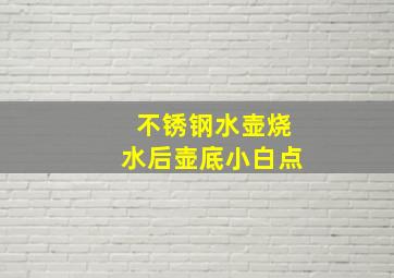 不锈钢水壶烧水后壶底小白点