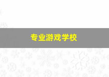 专业游戏学校