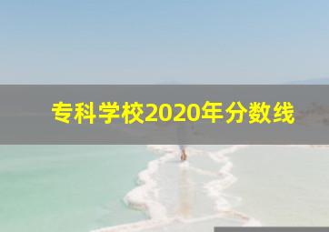 专科学校2020年分数线