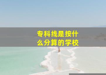 专科线是按什么分算的学校