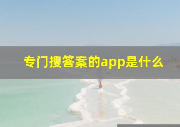 专门搜答案的app是什么