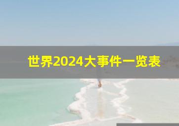 世界2024大事件一览表