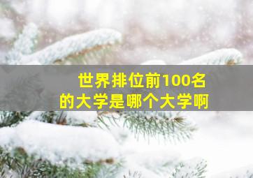 世界排位前100名的大学是哪个大学啊