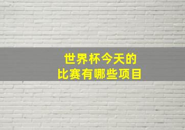 世界杯今天的比赛有哪些项目