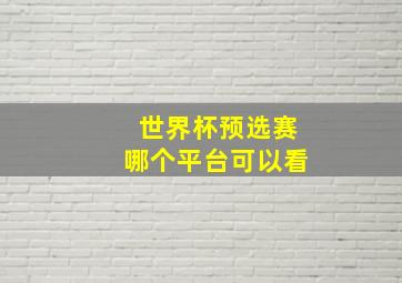 世界杯预选赛哪个平台可以看