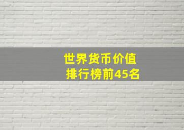 世界货币价值排行榜前45名