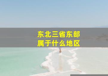 东北三省东部属于什么地区