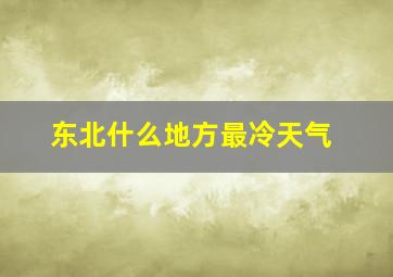 东北什么地方最冷天气