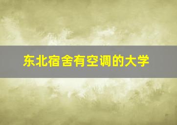 东北宿舍有空调的大学