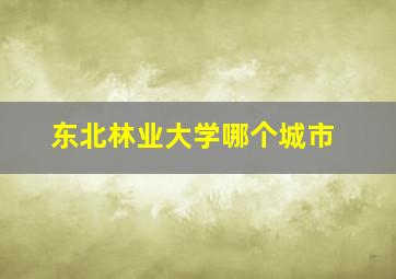 东北林业大学哪个城市