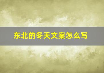 东北的冬天文案怎么写