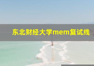 东北财经大学mem复试线