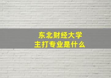 东北财经大学主打专业是什么