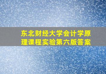 东北财经大学会计学原理课程实验第六版答案