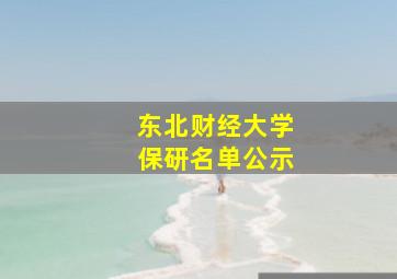 东北财经大学保研名单公示