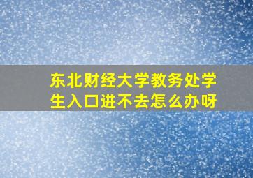 东北财经大学教务处学生入口进不去怎么办呀