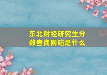 东北财经研究生分数查询网站是什么