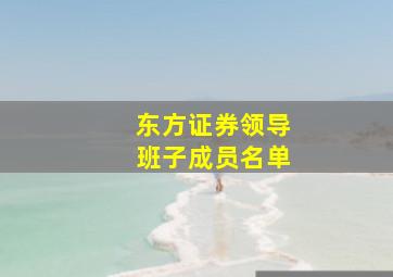 东方证券领导班子成员名单