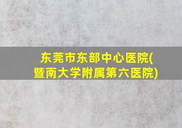 东莞市东部中心医院(暨南大学附属第六医院)