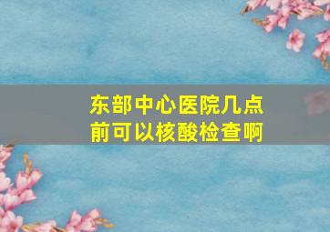 东部中心医院几点前可以核酸检查啊