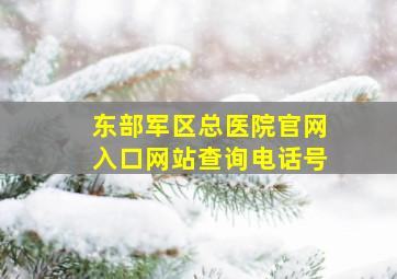 东部军区总医院官网入口网站查询电话号