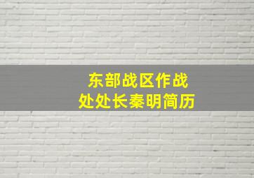 东部战区作战处处长秦明简历