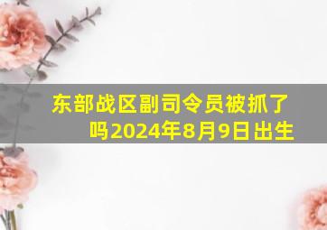 东部战区副司令员被抓了吗2024年8月9日出生