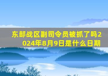 东部战区副司令员被抓了吗2024年8月9日是什么日期