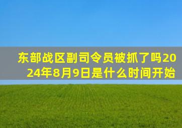 东部战区副司令员被抓了吗2024年8月9日是什么时间开始