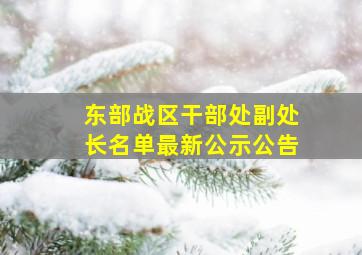 东部战区干部处副处长名单最新公示公告