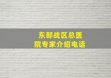 东部战区总医院专家介绍电话