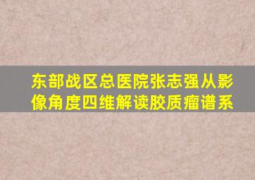 东部战区总医院张志强从影像角度四维解读胶质瘤谱系