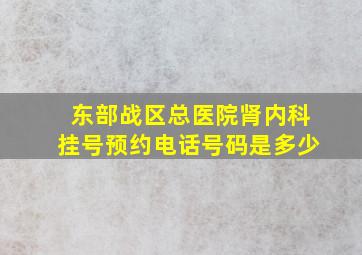 东部战区总医院肾内科挂号预约电话号码是多少