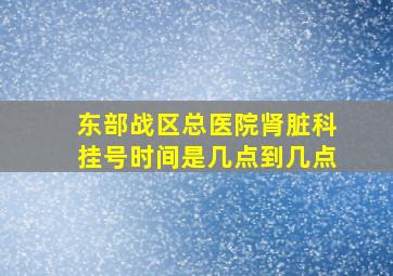 东部战区总医院肾脏科挂号时间是几点到几点